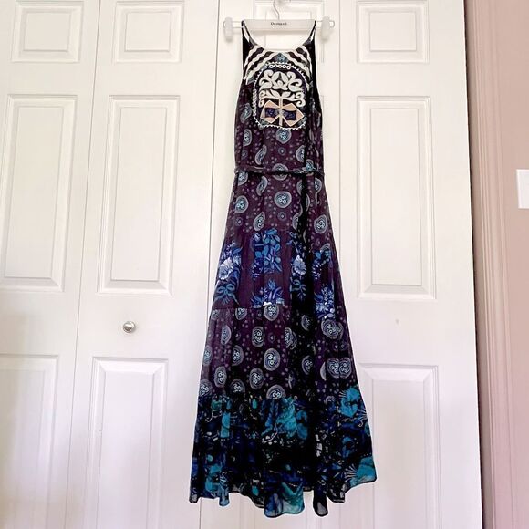NWOT Desigual midi dress with halter straps designed by Christian Lacroix Size L - Picture 7 of 9
